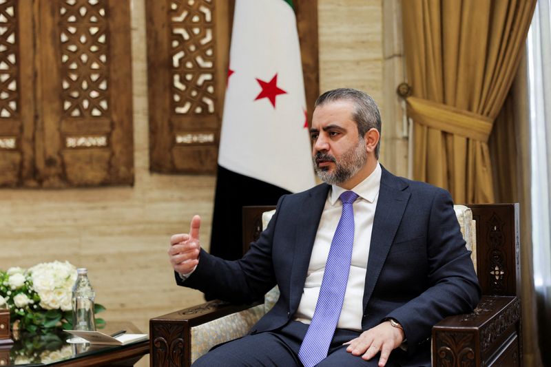 Syrian Foreign Minister Asaad al-Shaibani, speaks during an interview with Reuters in Damascus, Syria, August 22, 2026. REUTERS/Khalil Ashawi