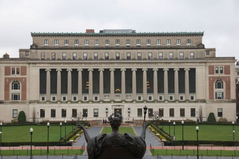 FILE PHOTO: A view of the main campus of Columbia University, in New York City, New York, U.S., April 12, 2025. REUTERS/Caitlin Ochs/File Photo