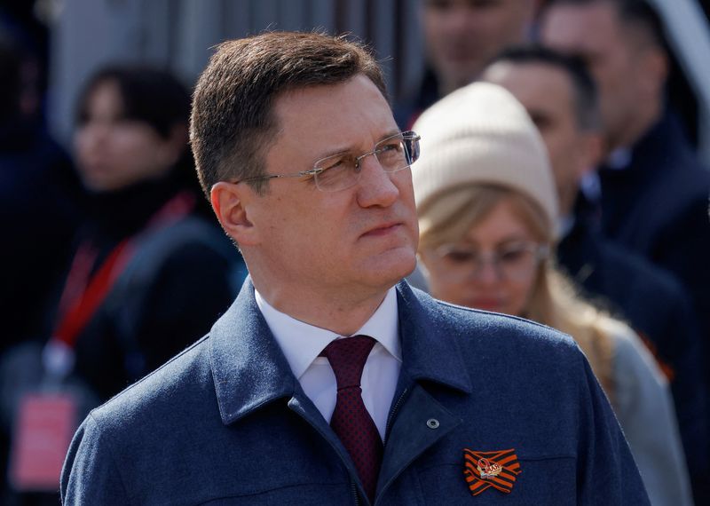 Russian Deputy Prime Minister Alexander Novak attends a military parade on Victory Day, marking the 80th anniversary of the victory over Nazi Germany in World War Two, in Red Square in central Moscow, Russia, May 9, 2025. REUTERS/Maxim Shemetov/File Photo