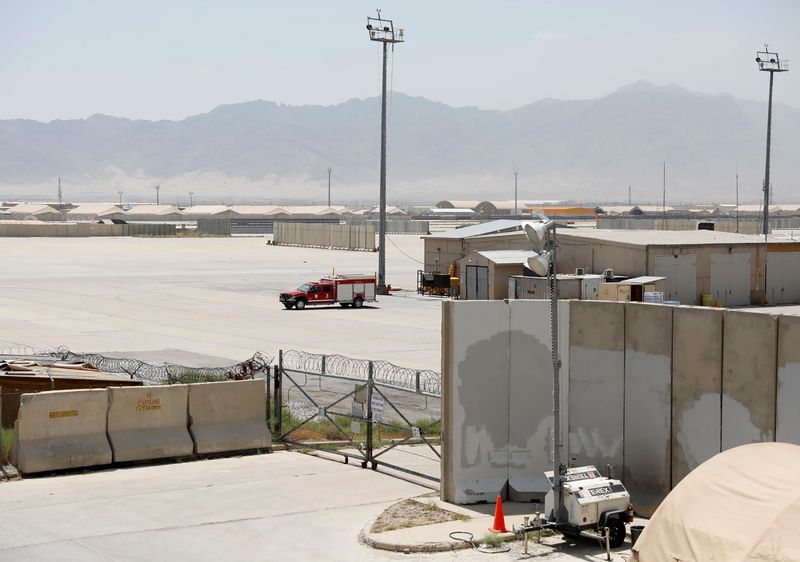 FILE PHOTO: A firefighter vehicle is seen in Bagram U.S. air base, after American troops vacated it, in Parwan province, Afghanistan July 5, 2021. REUTERS/Mohammad Ismail/ File Photo