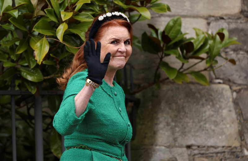 FILE PHOTO: Sarah Ferguson leaves after attending the Easter Matins Service at St. George's Chapel, Windsor Castle, Britain March 31, 2024. REUTERS/Hollie Adams/Pool/ File Photo