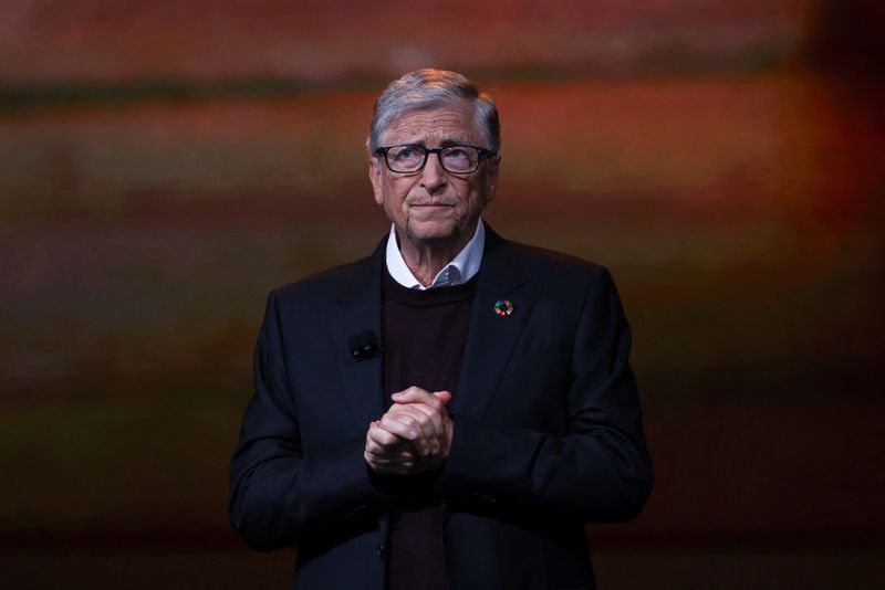 Bill Gates makes opening remarks during the annual Gates Foundation's Goalkeepers Summit in Manhattan, New York City, U.S., September 22, 2025. REUTERS/Caitlin Ochs