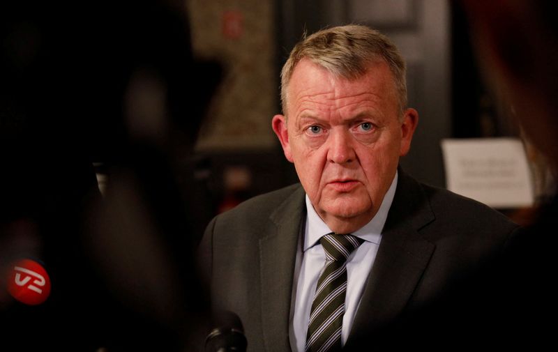 FILE PHOTO: Danish Foreign Minister Lars Lokke Rasmussen addresses the media in Copenhagen, Denmark, January 29, 2025. REUTERS/Tom Little/ File Photo