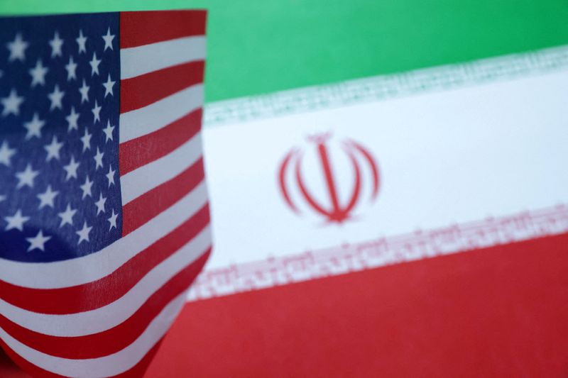FILE PHOTO: U.S. and Iran flags are seen in this illustration created on June 18, 2025. REUTERS/Dado Ruvic/Illustration/File Photo