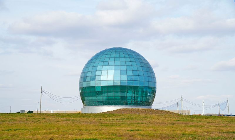 The 100-foot tall high performance computing data center globe at the Foxconn facility in Mount Pleasant on Monday, Nov. 14, 2022.