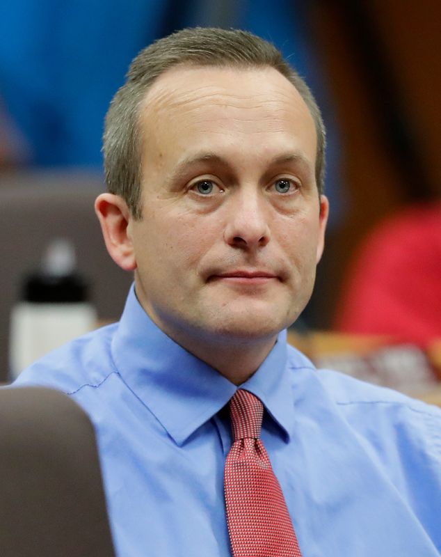 Alderman Chris Wery listens during a Green Bay City Council meeting at City Hall on Wednesday, Dec. 20, 2017, in Green Bay, Wis.