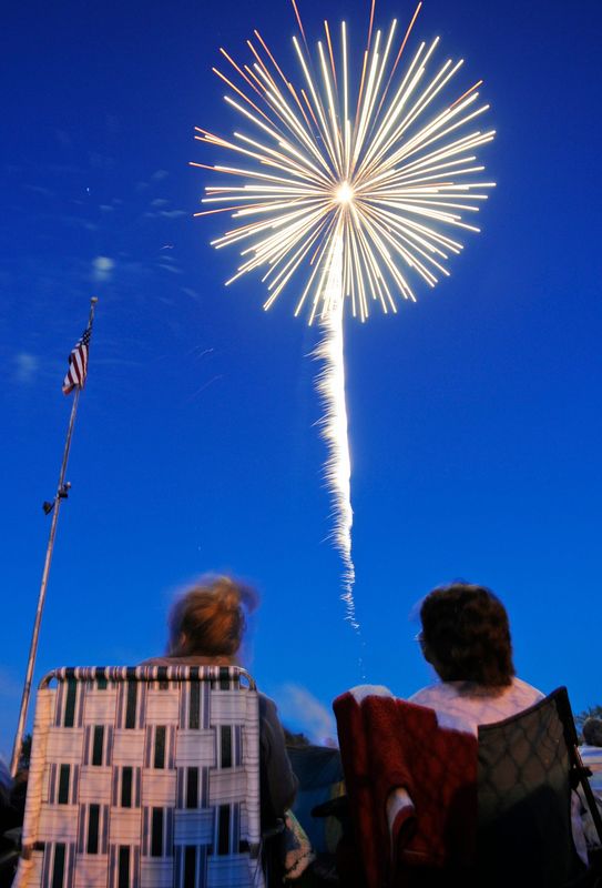 FILE - A view of Fourth of July fireworks at Walsh Field in Two Rivers.