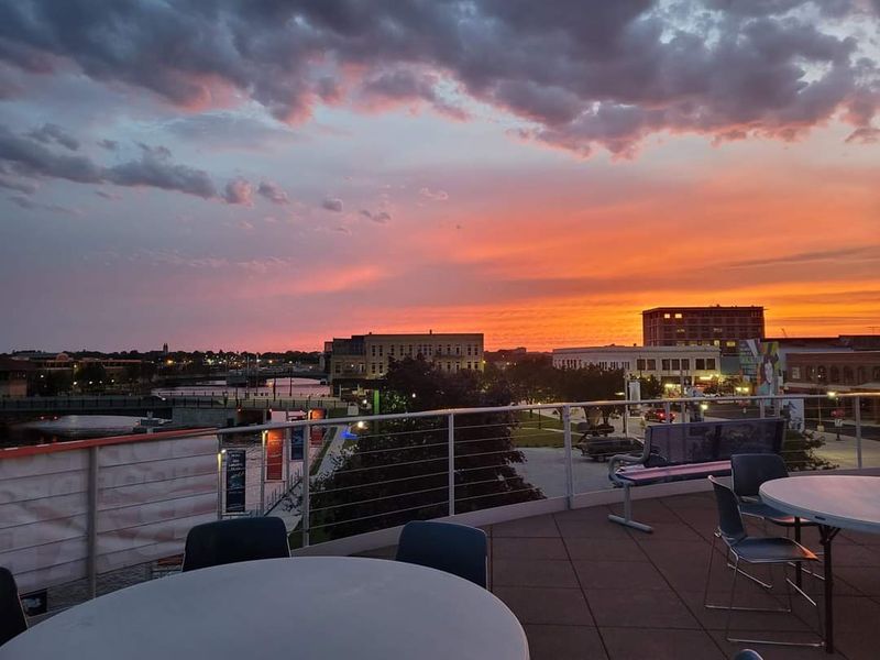 Sunset view from Sub Pub in downtown Manitowoc