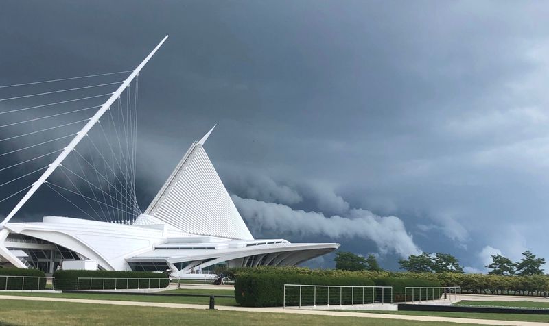 A storm rolling in over Lincoln Memorial Dr., Milwaukee.