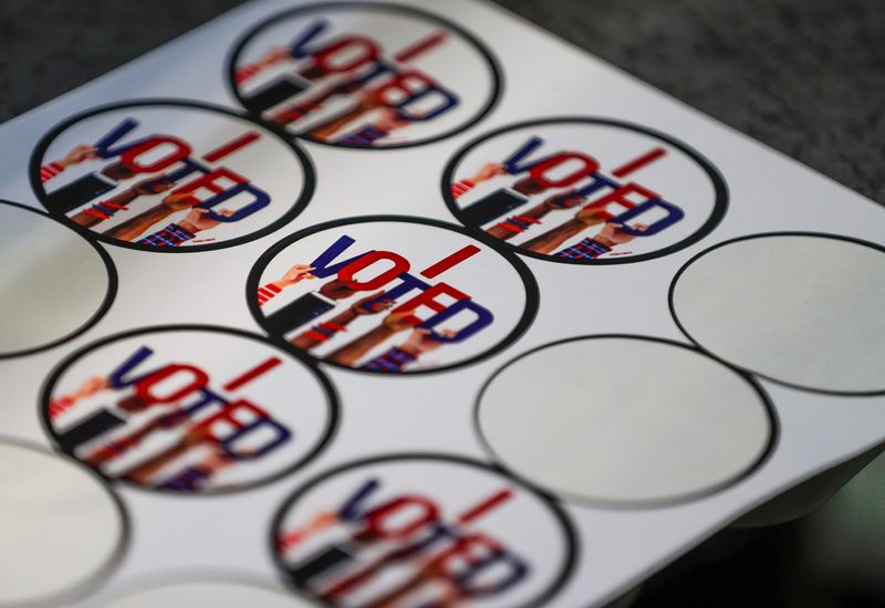 Kasey Hock created this voting sticker which was inspired by the diverse perspectives of people in the community while celebrating their voices being heard.