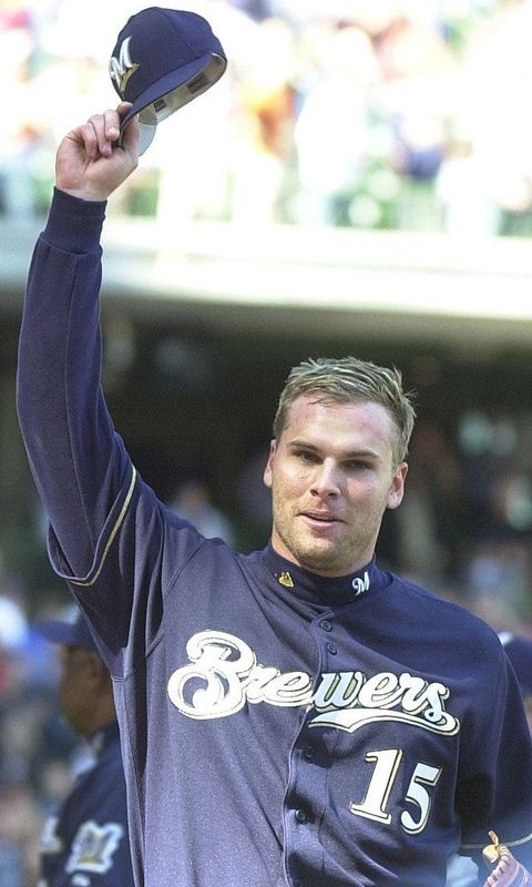Brewers pitcher Ben Sheets tips his hat to the crowd after his 18 strike out game at Miller Park on May 16, 2004.