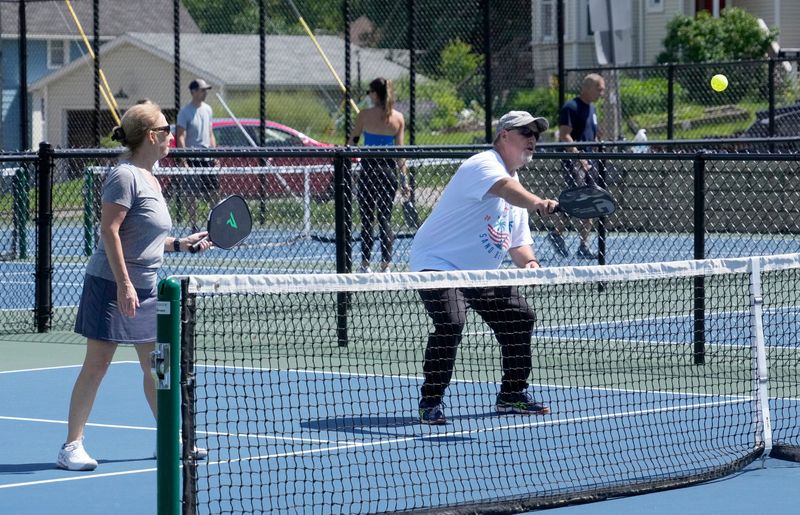 People play Pickleball at Buchner Park on Oakland Avenue in Waukesha on Tuesday, May 28, 2024.