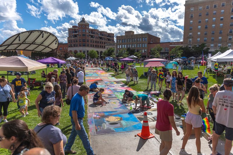 Wausau turns out to paint the 400 Block in with chalk designs of all kinds at the annual Chalk Fest on Sunday, June 23, 2024. Despite the condensing of the two day event into one due to rain and thunderstorms, artists of all ages still manage to create intricate works.