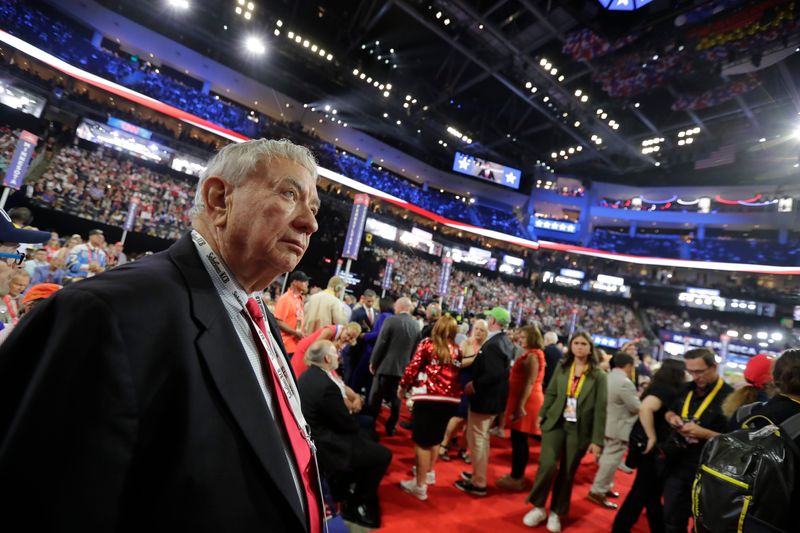 Former Wisconsin governor Tommy Thompson during the second day of the Republican National Convention at the Fiserv Forum. The second day of the RNC focused on crime and border policies.