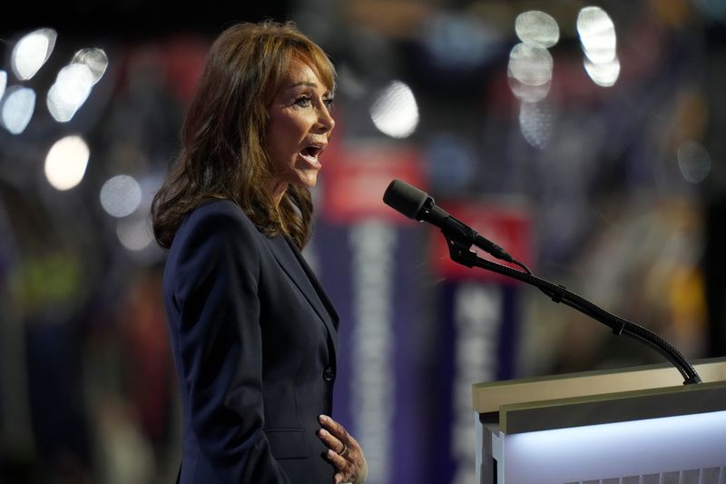 Diane Hendricks, Co-Founder of ABC Supply, speaks during the final day of the Republican National Convention at the Fiserv Forum. The final day of the RNC featured a keynote address by Republican presidential nominee Donald Trump.