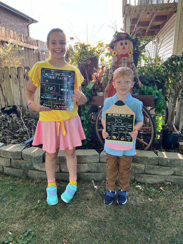 Piper and Jace are ready for for 5th grade and 5K, respectively.