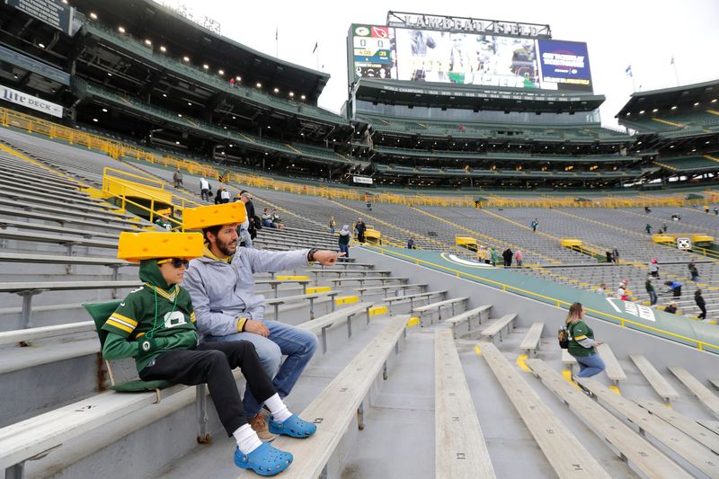 Green Bay Packers fans arrive early for the Oct. 13, 2024, game against the Arizona Cardinals at Lambeau Field.