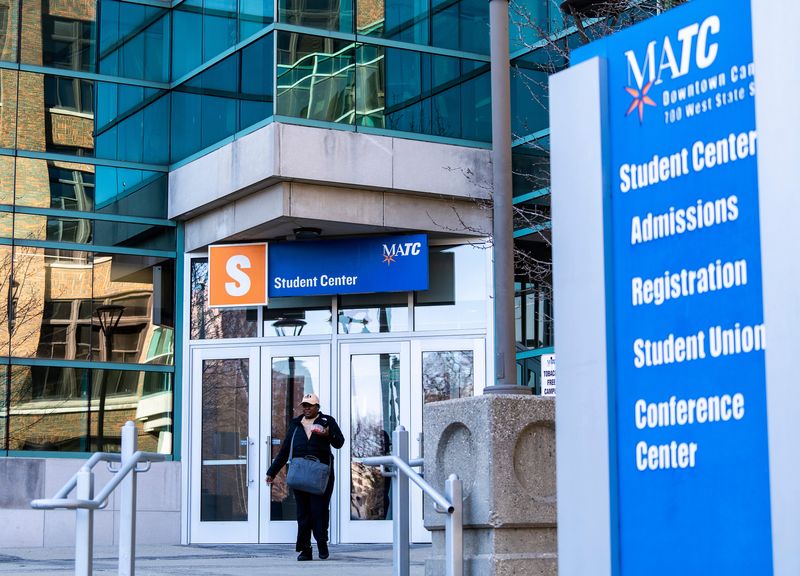 A student walks out of the MATC Student Center in the Downtown Campus on Wednesday February 28, 2024 in Milwaukee, Wis. 



Jovanny Hernandez / Milwaukee Journal Sentinel