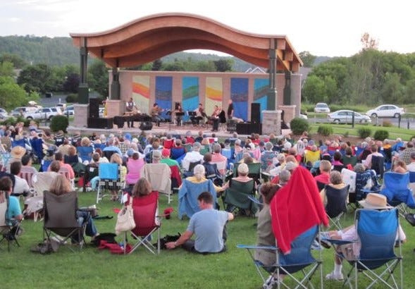 A crowd watches a performance in the Sunset Concert Series at the Peg Egan Performing Arts Center in Egg Harbor, which has room for about 2,500 people for its free, outdoor concerts featuring regional and national touring artists.