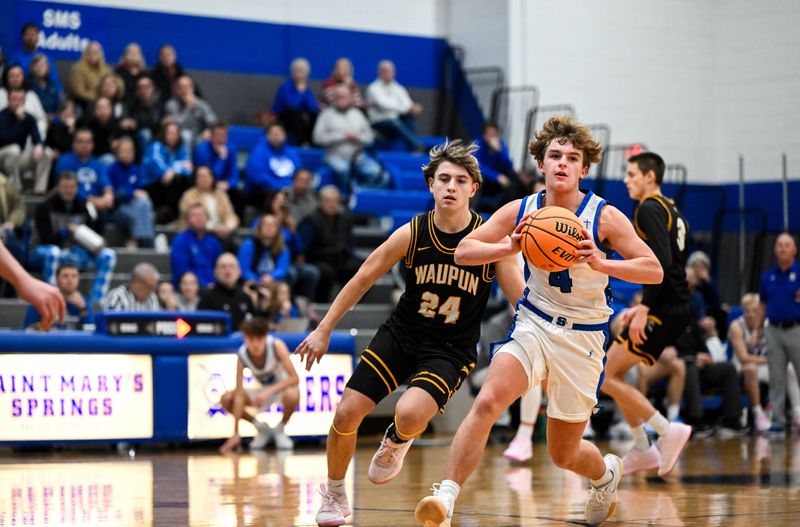 Highlights from Waupun boys basketball at St. Mary's Springs, Monday, Dec. 2, 2024, at St. Mary's Springs Academy in Fond du Lac, Wis. The Warriors defeated the Ledgers, 63-56.