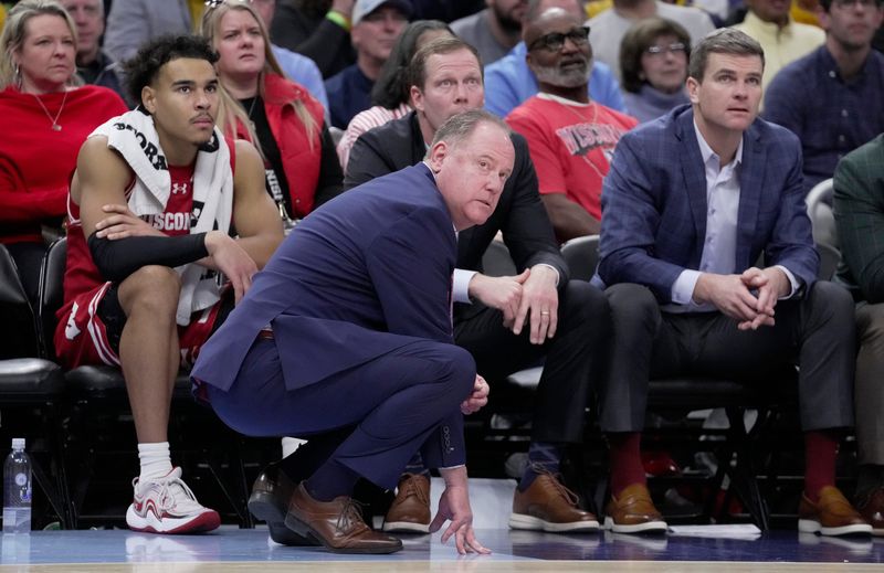 Wisconsin head coach Greg Gard is shown during the second half of their game Saturday, Dec. 7, 2024, at Fiserv Forum in Milwaukee, Wisconsin. Marquette beat Wisconsin 88-74.