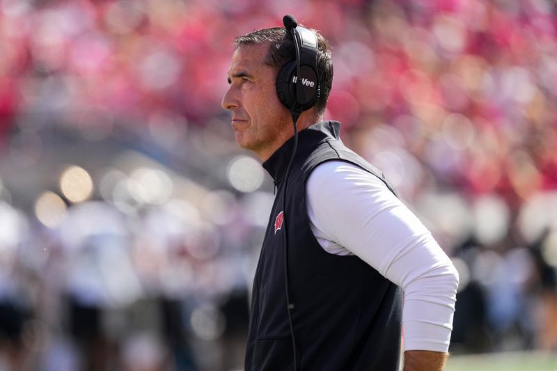 Oct 5, 2024; Madison, Wisconsin, USA; Wisconsin Badgers head coach Luke Fickell during the game against the Purdue Boilermakers at Camp Randall Stadium. Mandatory Credit: Jeff Hanisch-Imagn Images
