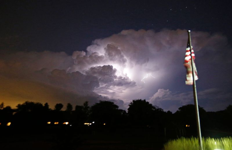 A storm moves over Ellsworth Park in Bayside on Tuesday, September 6, 2016.