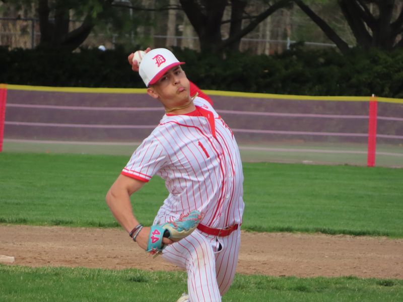 Delsea's Frank Cairone throws a pitch during his season debut against Highland on Wednesday. He threw three hitless innings, striking out 10.