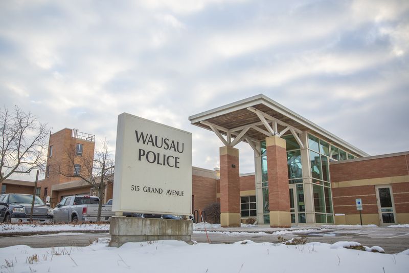 The Wausau Police Department sits on the southeast side of downtown Wausau, Wisconsin, as the sun sets behind clouds on Monday, Jan. 22, 2024.