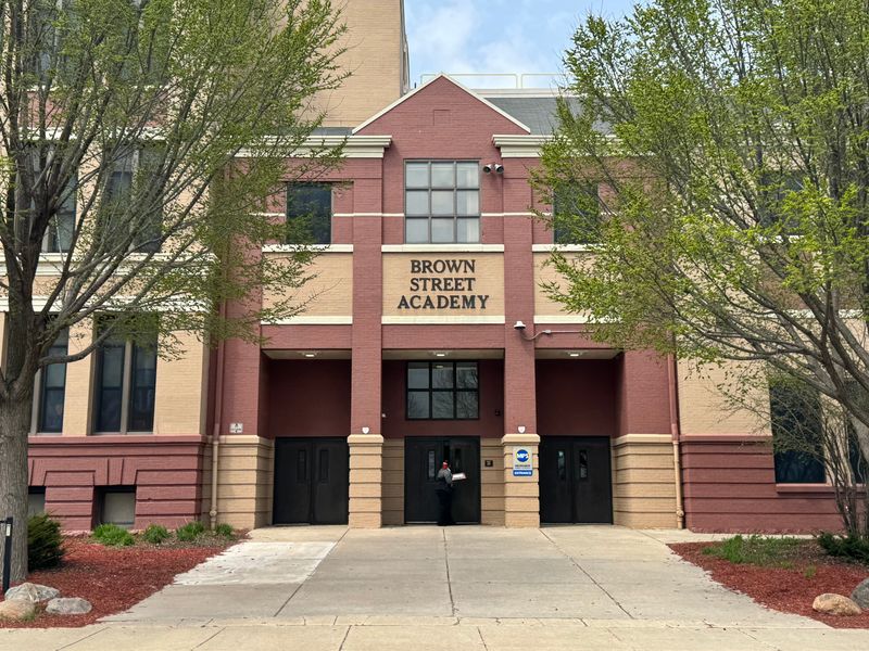 Brown Street Academy is pictured April 28, when Milwaukee Public Schools officials announced the school would need to close to address lead hazards.
