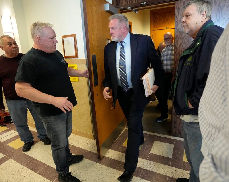 Randall Hepp, former warden of Waupun Correctional Institution, charged with felony misconduct in public office, leaves a Dodge County Circuit Court after a plea and sentencing hearing in Juneau on Monday, April 28, 2025.