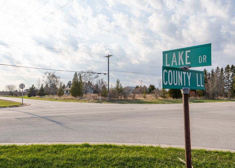 The site for a massive proposed data center would reach Lake Drive and County Highway LL in Port Washington, Wis., seen on Wednesday April 22, 2025.