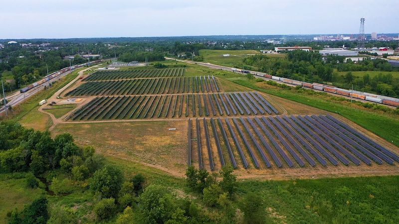 A portion of the Pleasant Creek Solar farm, run by Alliant Energy. The facility is expected to generate about 200 megawatts of power, capable of powering about 40,000 Linn County homes.