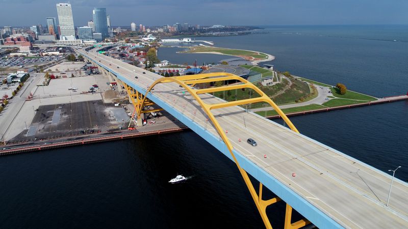 The Hoan Bridge in Milwaukee, Wisconsin.