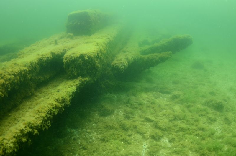 A portion of what is now known to be the wreck of the Great Lakes cargo schooner Joseph Cochrane lies in the water off Baileys Harbor. The wreck was originally thought to be of the Christina Nilsson, which sank in the same area, but recently found information determined it was the Cochrane.