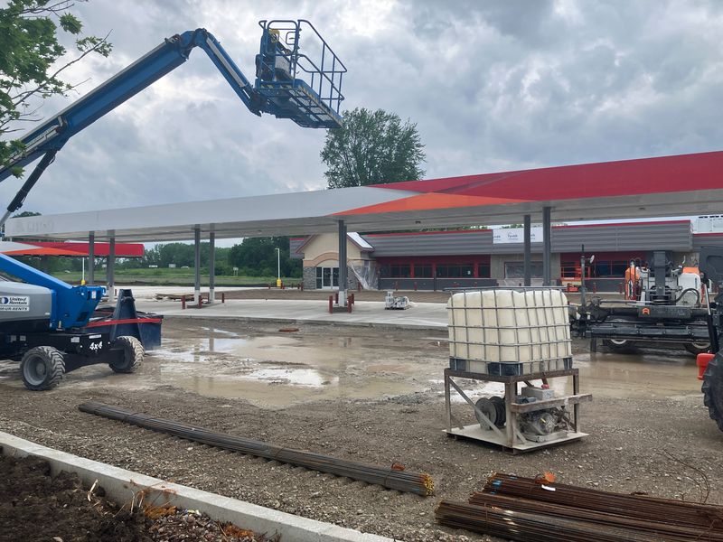 Work continues to convert the former Sunset Beach Road Citgo and Burger King into a Kwik Trip convenience store in Suamico. The property is at 1535 Sunset Beach Road.