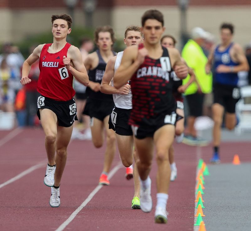 Pacelli Catholic High School’s Luke Eiden competes in the Division 3 boys 1,600-meter run during the first day of the 2025 WIAA state track and field meet on Friday, June 6, 2025, at Veterans Memorial Field Sports Complex in La Crosse, Wisconsin. 
Tork Mason/USA TODAY NETWORK-Wisconsin