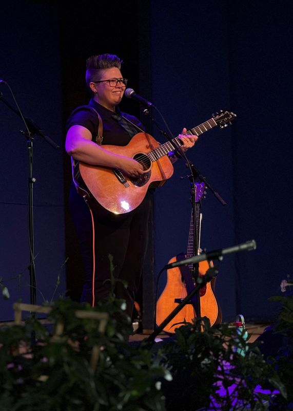 Katie Dahl of Baileys Harbor performs at the 2025 Kerrville Folk Festival in Texas. Dahl was named one of six winners in the festival's prestigious New Folk Competition for songwriting.