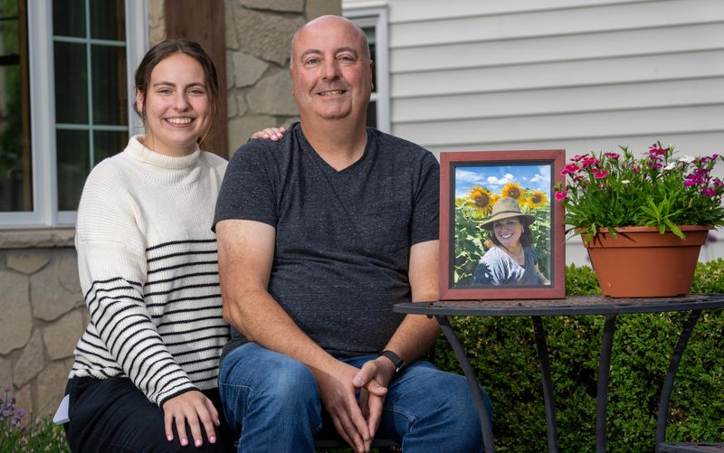 Steve Zeamer, and his daughter, Claudia, are shown Thursday, May 22, 2025 at their home in Neenah, Wisconsin. Their late wife and mother, Gail, had regular mammograms, and the results were never out of the ordinary. She had a 3-D mammogram on Jan. 26, 2016. The results were normal. A week later she was diagnosed with an advanced form of breast cancer on Feb. 2, 2016, only a week later. 

Mark Hoffman/Milwaukee Journal Sentinel