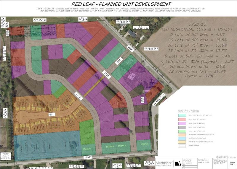 The proposed Red Leaf subdivision would include single-family homes, duplexes, townhouses and apartments on a roughly 37-acre site in the 4100 block of Shawano Avenue in the village of Howard.