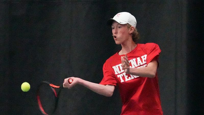 Neenah's Luke Grassl competes in the WIAA state boys team tennis championships, Friday, June 13, at Nielsen Tennis Stadium in Madison, Wisconsin.