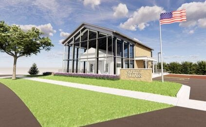 Rendering of De Pere Historical Society's expansion at the White Pillars Museum