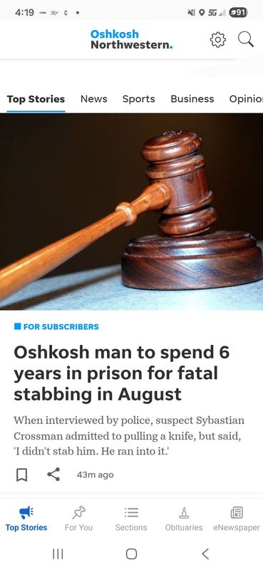The Oshkosh Northwestern app makes access to local stories easier for readers. Plus, you can sign up for push notifications, so you know what's happening even if you don't have time to read the whole story.