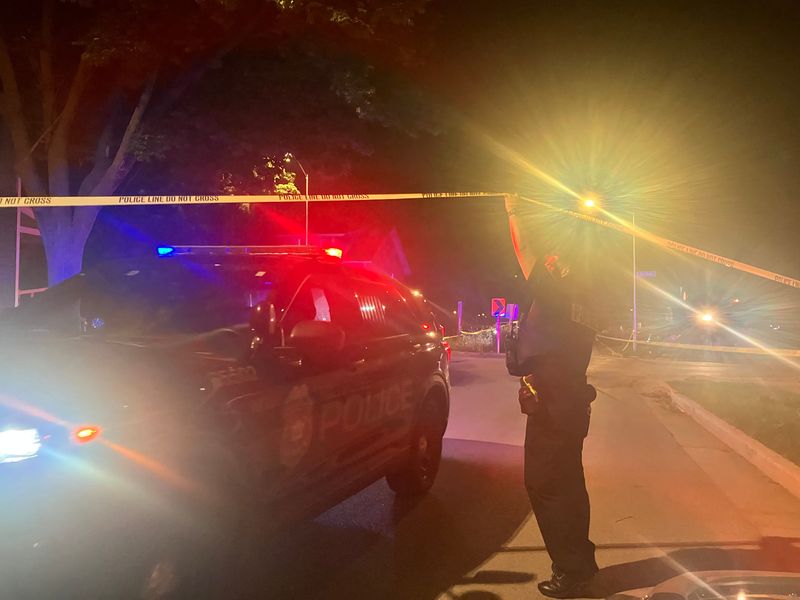 Police investigate a shooting at N. 25th and Garfield street that injured two Milwaukee police officers Thursday night.