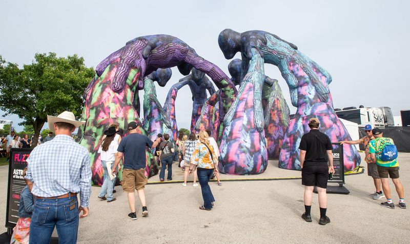 Art instillation, Astral Relics of the Great North Woods, on the Summerfest grounds at the Henry Maier Festival Park in Milwaukee on June 26, 2025.