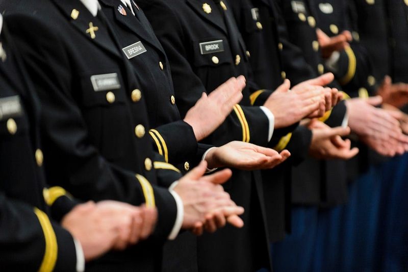 In this 2016 file photo, ROTC students at the University of Wisconsin-Madison were commissioned as officers upon graduation. The ROTC event followed the university's spring commencement ceremony and formally recognized 34 graduating members as officers in the military.