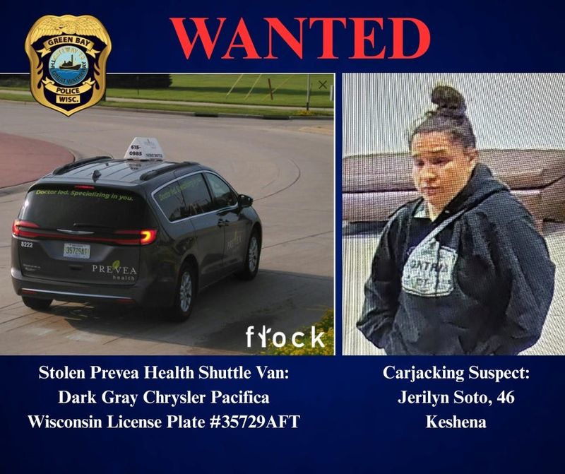 Green Bay police are looking for the suspect in the carjacking of a Prevea Health shuttle on  July 8 from HSHS St. Mary’s Hospital Medical Center.