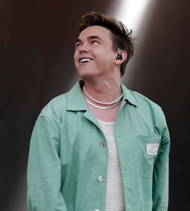Pop singer Jesse McCartney smiles during his free Titletown Beats concert on July 19 in the Titletown District in Ashwaubenon.