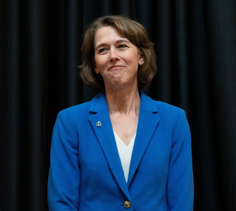 Justice Susan Crawford is seen before she is sworn in as a Wisconsin Supreme Court Justice on Friday August 1, 2025 at the Wisconsin State Capitol in Madison, WI.