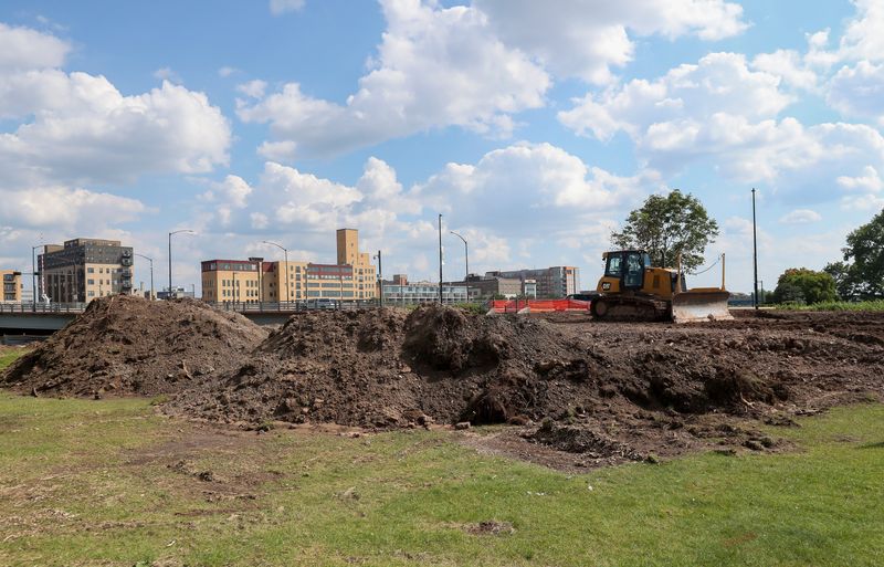 Construction progress is seen Aug. 13 at Leicht Park in Green Bay.